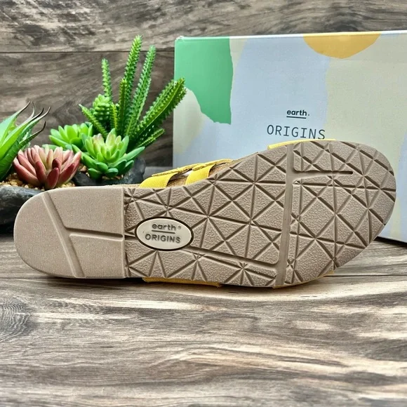 NIB Earth Origins 9W Luna Slip On Suede Slide Sandal Marigold Yellow 40.5 - Picture 9 of 11